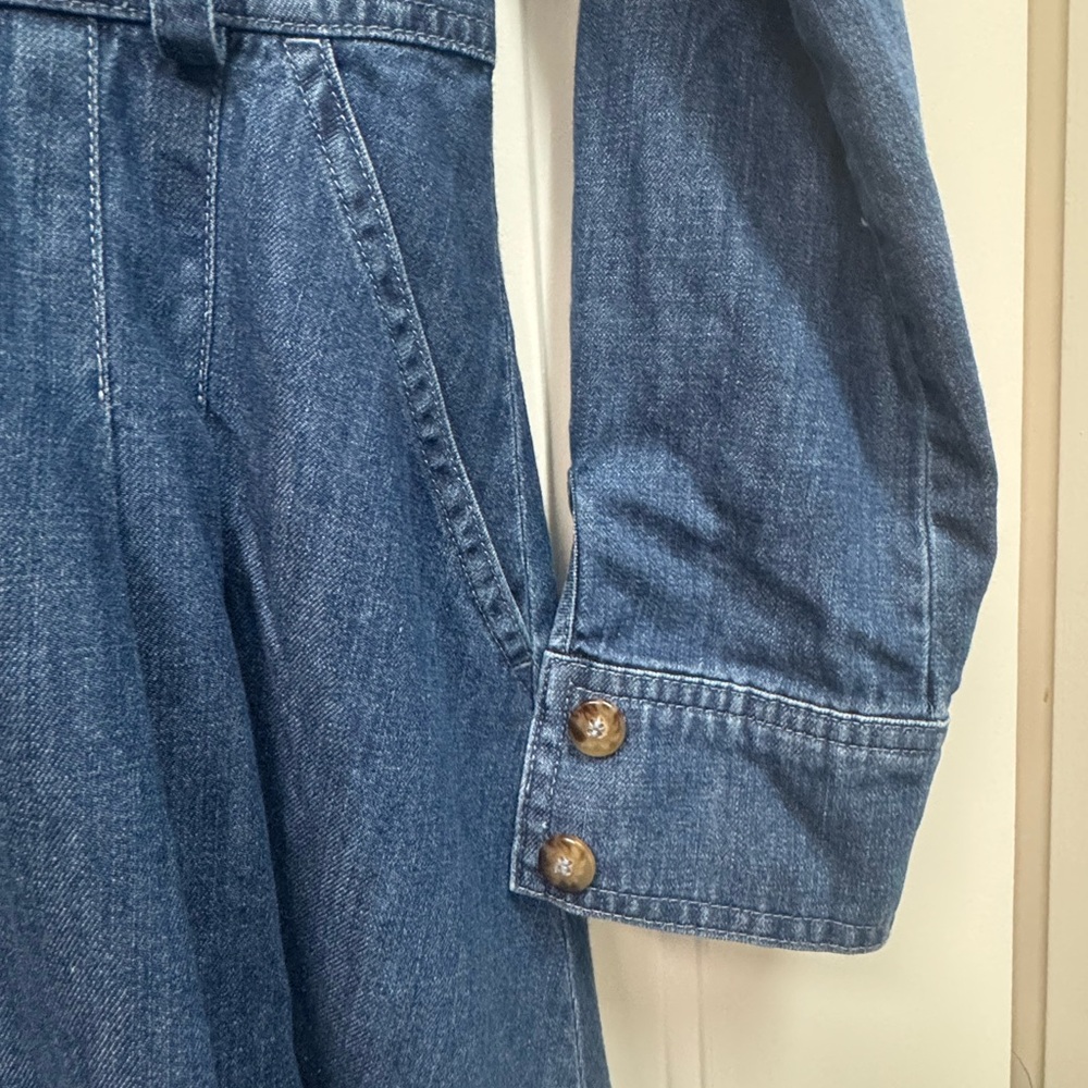 Sezane Gwen Blue Denim Midi Dress sz 36 new - Picture 4 of 10